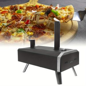 Outdoor Pizza Oven 12in Food Grade Stainless Steel A3 Steel Wood Pellets Fuel Backyard Stove Portable Maker