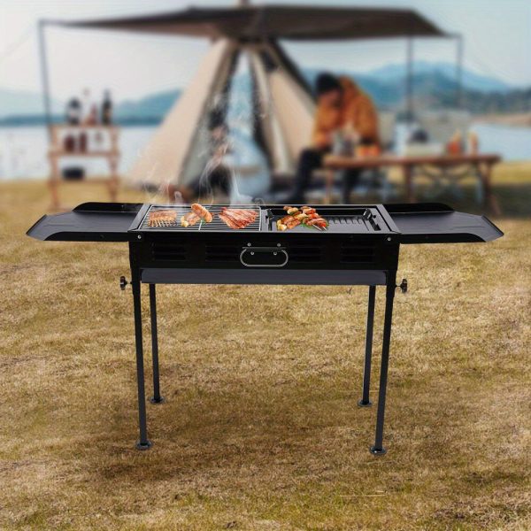 26.1*11.8in Portable Charcoal Grill Camping Picnics Collapsible Barbecue Grill