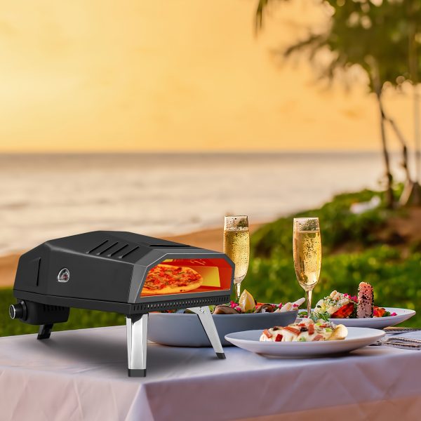 12-Inch Outdoor Gas Pizza Oven With Built-in Thermometer - Portable Stainless Steel Design For Al Fresco Kitchen Adventures