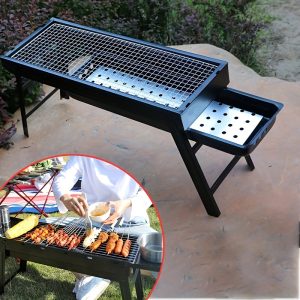 1pc 23.62inch Outdoor BBQ Grills Folding Portable Wood And Carbon Barbecue Charcoal Stove For Cooking Carbon Meat Grills Portable Foldable BBQ Grills Patio Barbecue Charcoal Grill Stove Stainless Steel Outdoor Camping Picnic