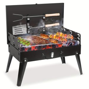 Portable Folding Charcoal Grill with Accessories, Compact Outdoor BBQ for Camping, Picnics, and Backyard Cooking