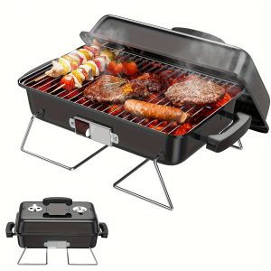 Portable Charcoal Grill Master - Lightweight, Foldable, Compact Design for Camping, Picnics, Garden Grilling - Perfect for Outdoor Cooking Adventures