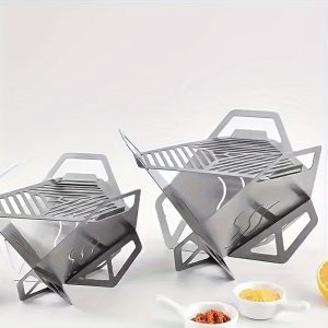 Outdoor BBQ Grill Triangle Lotus BBQ Grill Household Stainless Steel Card Stove Portable Mini Grill